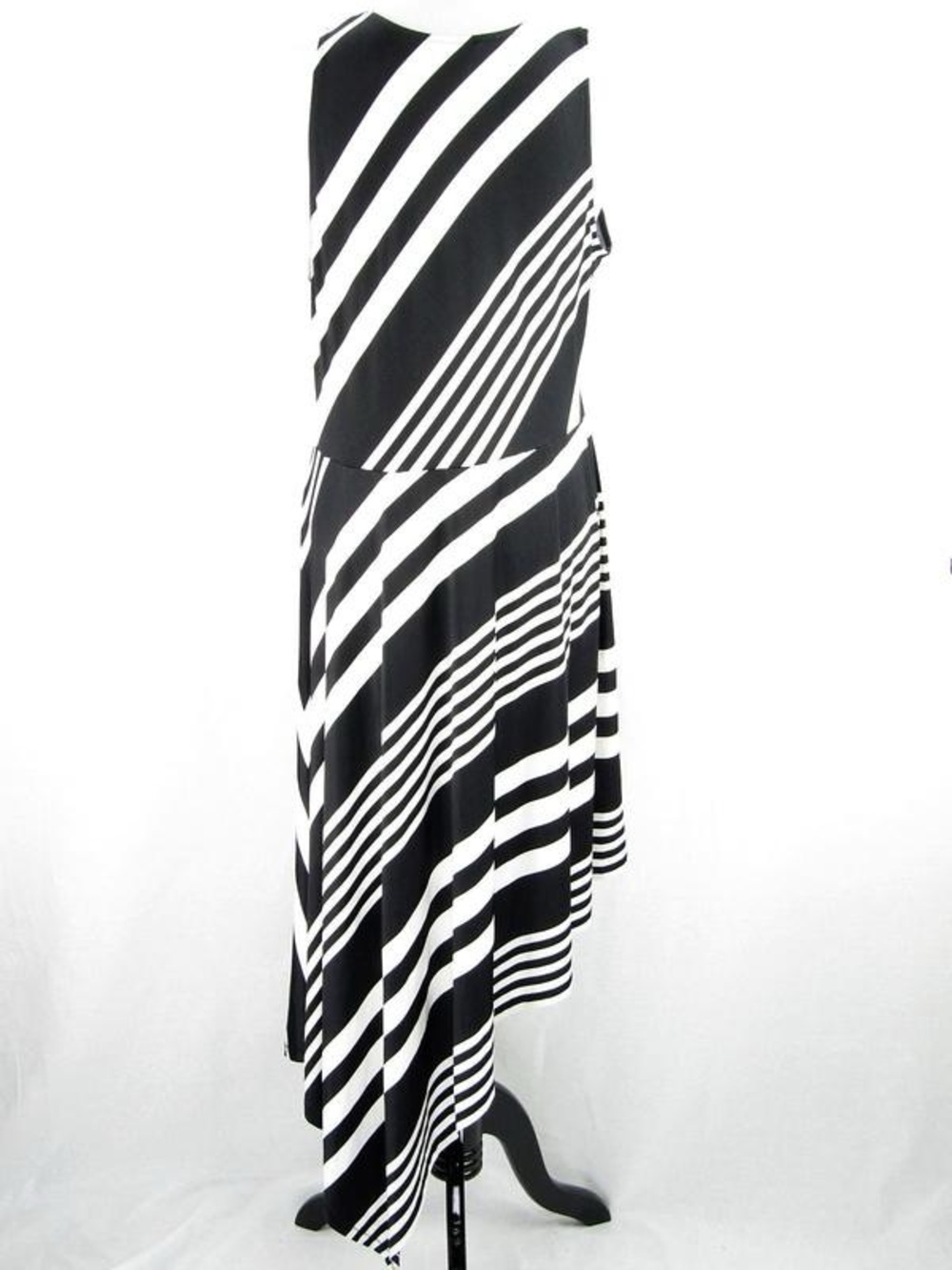 RACHEL Rachel Roy Black & White Striped Maxi Dress